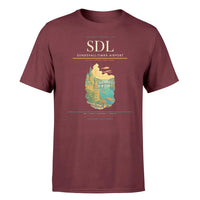 Thumbnail for Sundsvall-Timrå Airport (SDL) T-Shirt single-side front print in Dark Red | sundsvall-timrå-airport-sdl-double-side-t-shirt
