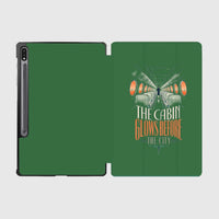 Thumbnail for The Cabin Glows Before The City design on green samsung tablet tablet case
