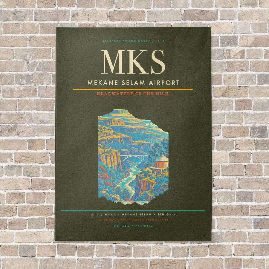 Mekane Selam Airport MKS - Canvas No Frame - Green Army