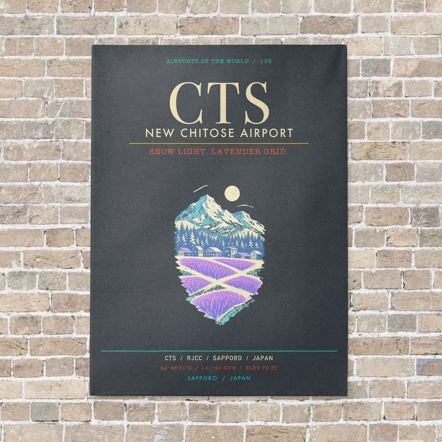 New Chitose Airport Sapporo CTS - Canvas Framed - Gray