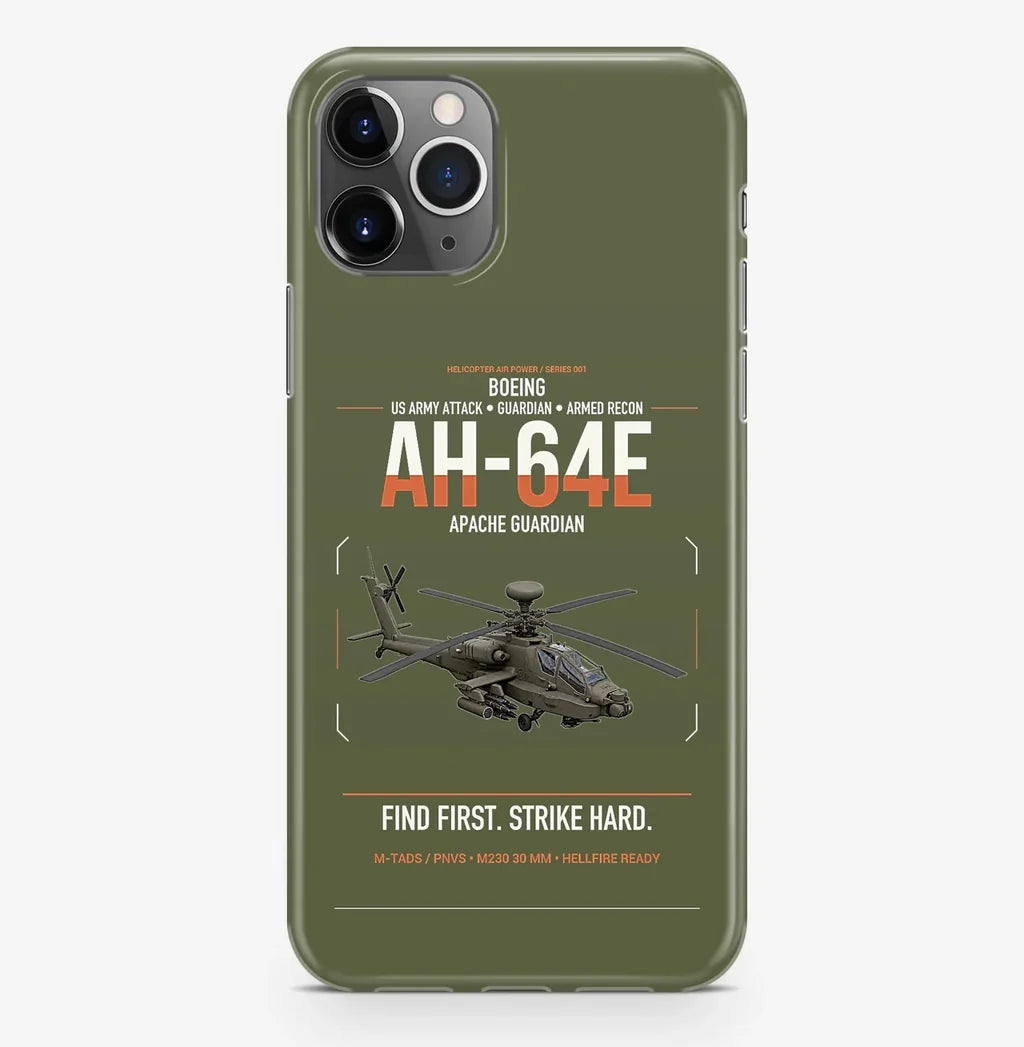 Boeing AH-64E Apache Guardian design on green army magsafe iphone case, for iPhone Pro Max