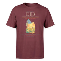 Thumbnail for Debrecen International Airport (DEB) T-Shirt single-side front print in Dark Red | debrecen-international-airport-deb-double-side-t-shirt