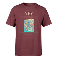 Thumbnail for Inuvik (Mike Zubko) Airport (YEV) T-Shirt single-side front print in Dark Red | inuvik-mike-zubko-airport-yev-double-side-t-shirt