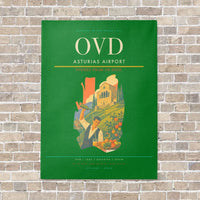 Thumbnail for Asturias Airport OVD vertical canvas print - no frame - green background