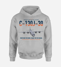 Thumbnail for C-130J-30 Super Hercules design on light gray double-side hoodie, single-side print