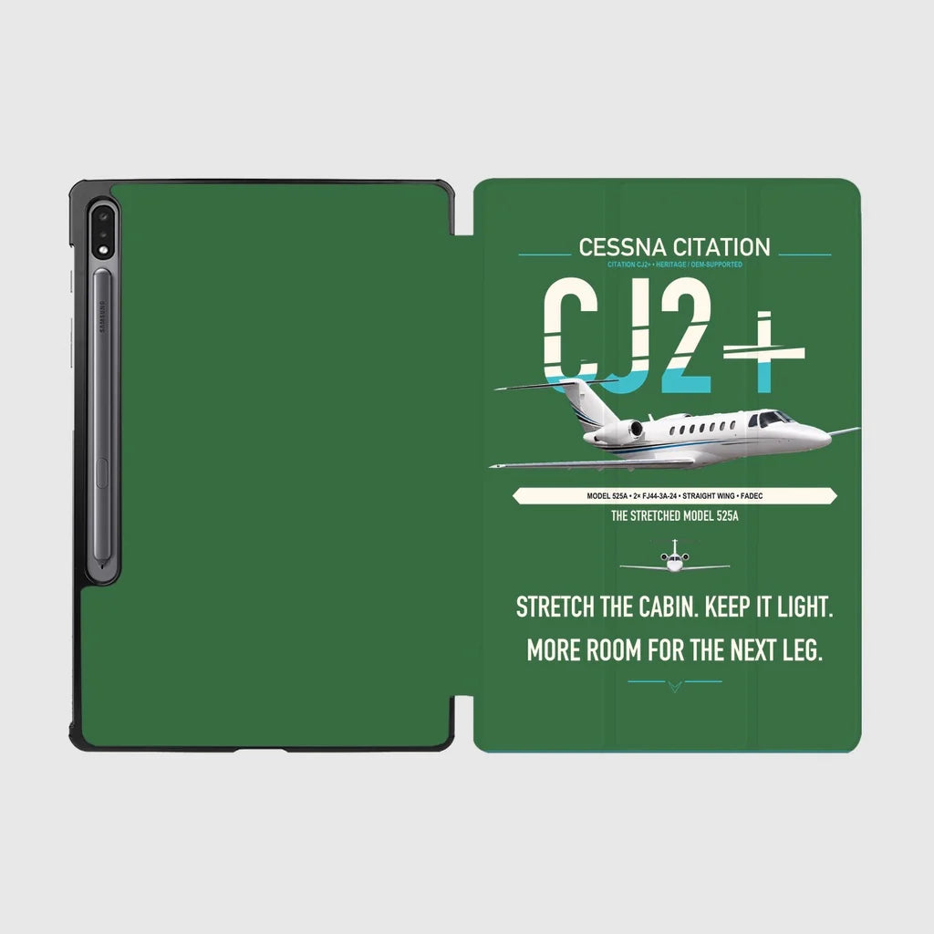 Cessna Citation CJ2+ design on green samsung tablet tablet case