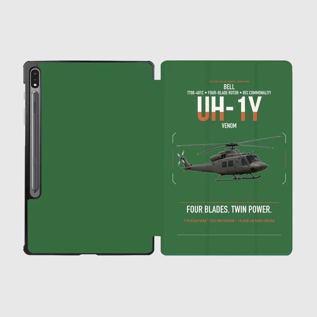 Bell UH-1Y Venom design on green samsung tablet tablet case
