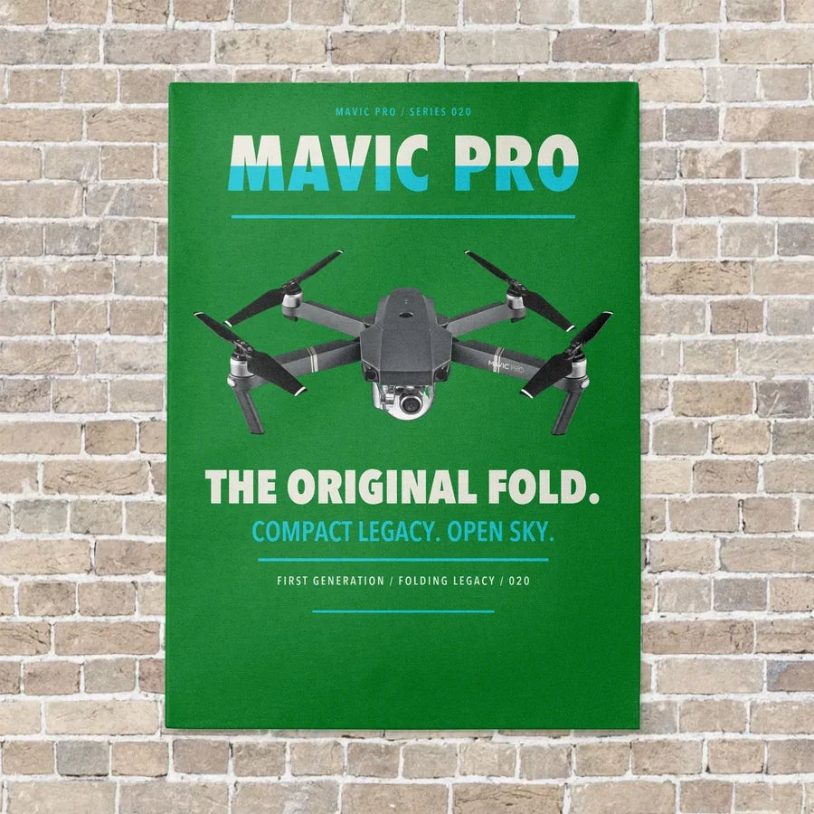 DJI Mavic Pro vertical canvas print - no frame - green background