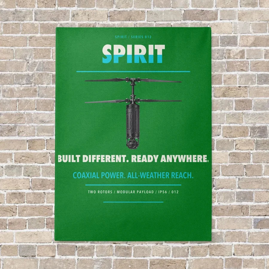 Ascent AeroSystems Spirit vertical canvas print - no frame - green background