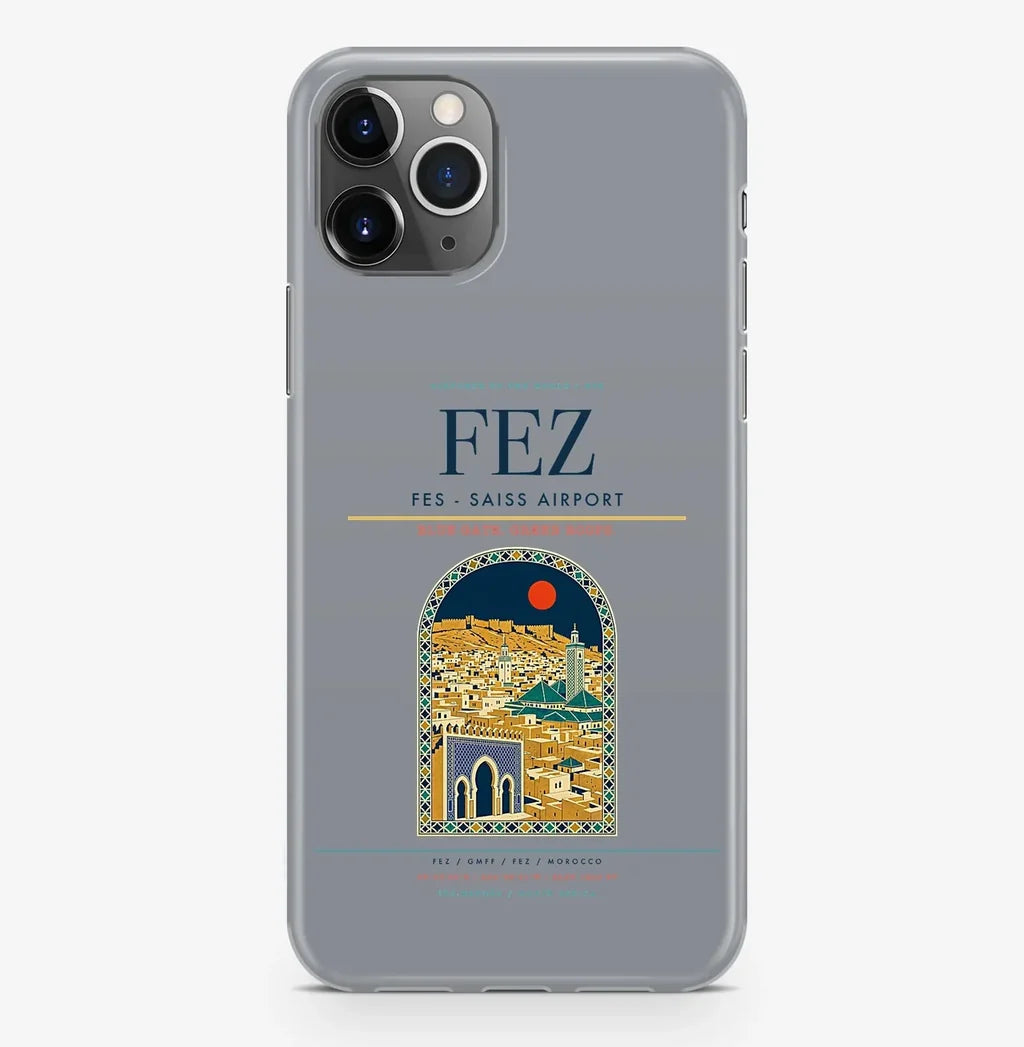 Fez Airport (FEZ) design on gray iPhone 16 Pro MagSafe case