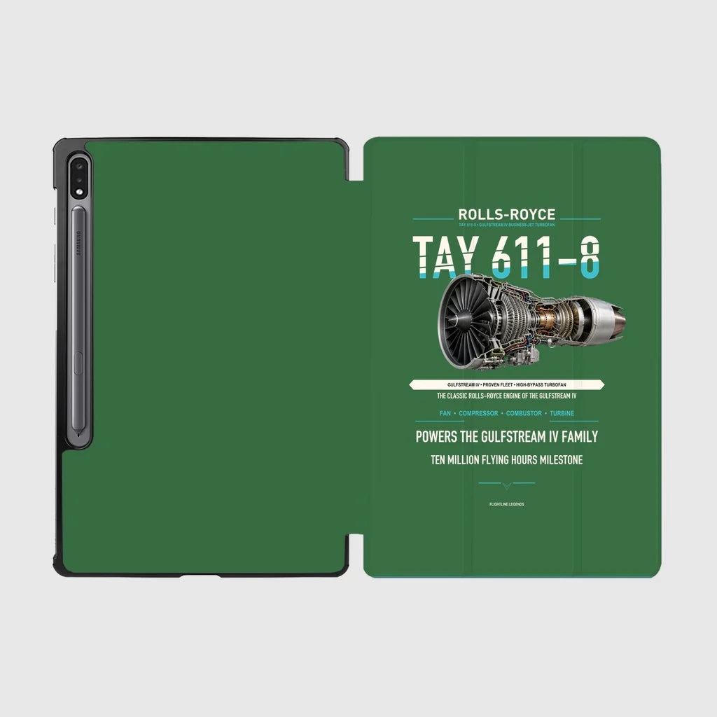 TAY 611-8 design on green samsung tablet tablet case