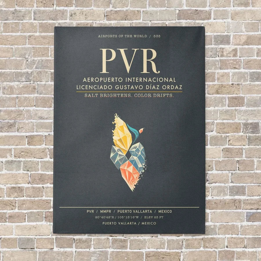 Aeropuerto Internacional Licenciado Gustavo Diaz Ordaz PVR - Canvas Framed - Gray