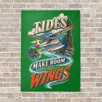Thumbnail for Tides Make Room For Wings vertical canvas print - no frame - green background