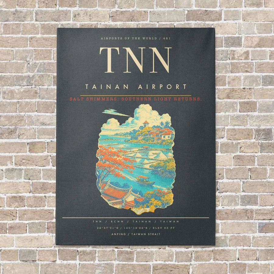 Tainan Airport TNN - Canvas Framed - Gray