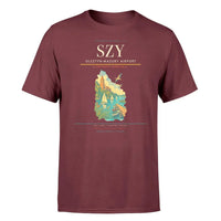 Thumbnail for Olsztyn-Mazury Airport (SZY) T-Shirt single-side front print in Dark Red | olsztyn-mazury-airport-szy-double-side-t-shirt