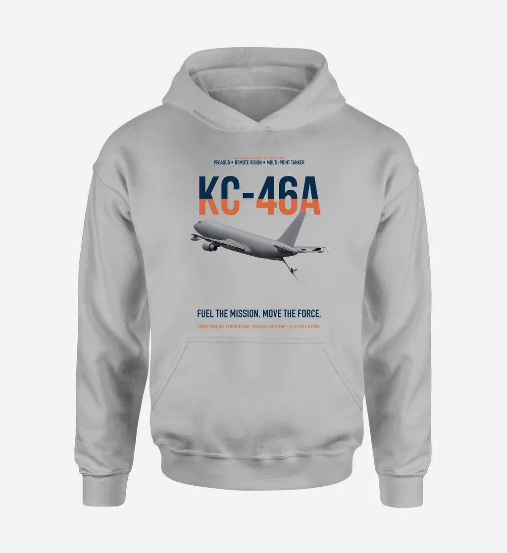 KC-46A PEGASUS design on light gray double-side hoodie, single-side print