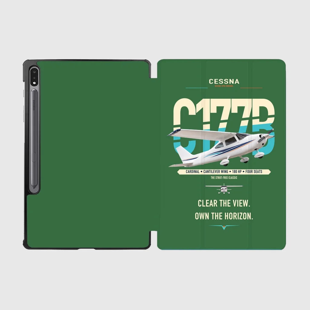 Cessna 177B Cardinal design on green samsung tablet tablet case