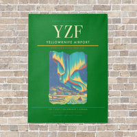 Thumbnail for Yellowknife Airport YZF vertical canvas print - no frame - green background