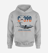 Thumbnail for C-390 Millennium design on light gray double-side hoodie, single-side print