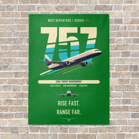 Thumbnail for Boeing 757-200 vertical canvas print - no frame - green background