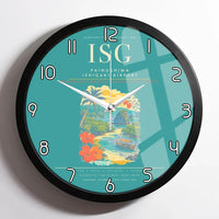 Thumbnail for Painushima Ishigaki Airport ISG Wall-Clock Framed - Turquoise