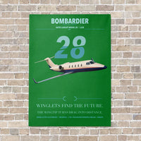 Thumbnail for Bombardier Learjet 28 vertical canvas print - no frame - green background