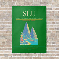 Thumbnail for George F. L. Charles Airport SLU — Castries vertical canvas print - no frame - green background