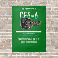 Thumbnail for CF6-6 vertical canvas print - no frame - green background