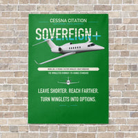 Thumbnail for Cessna Citation Sovereign+ vertical canvas print - no frame - green background
