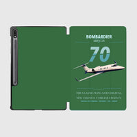 Thumbnail for Bombardier Learjet 70 design on green samsung tablet tablet case