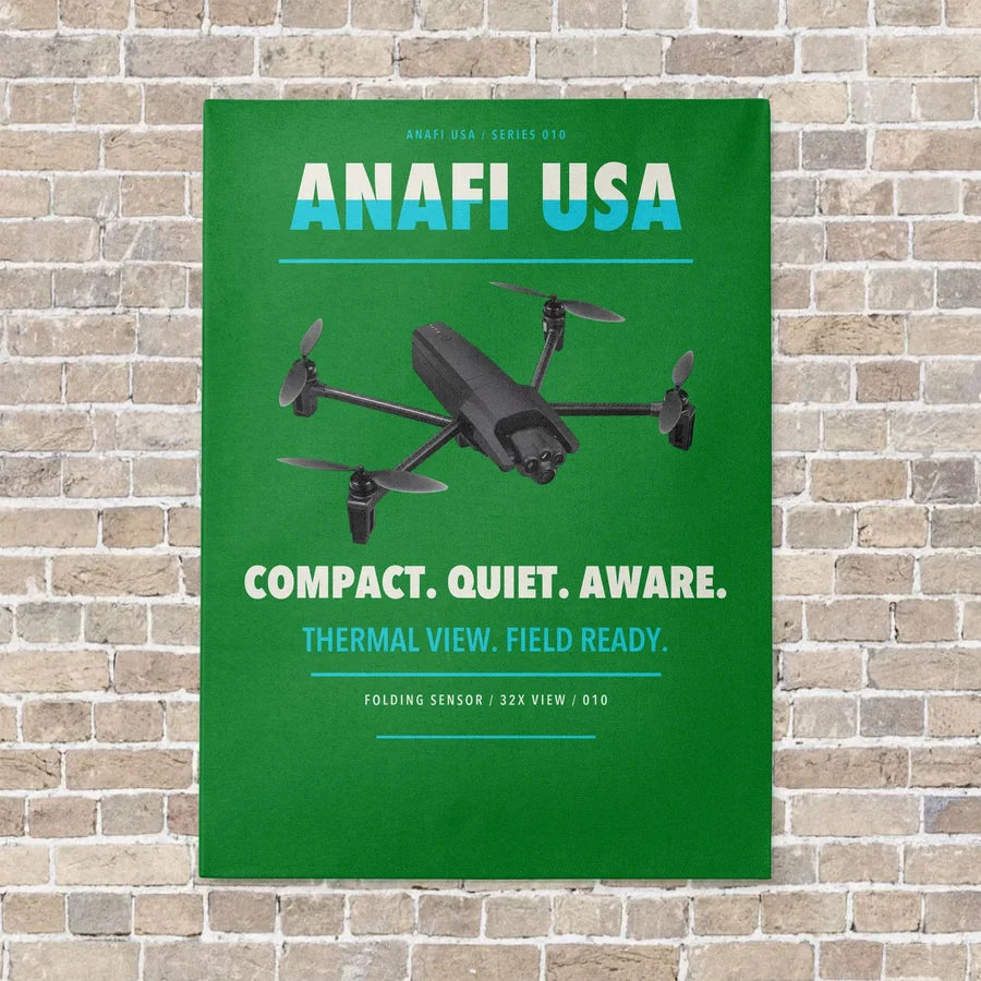 Parrot ANAFI USA vertical canvas print - no frame - green background