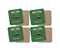 Thumbnail for Bell 429 design on green 4 pieces set coaster