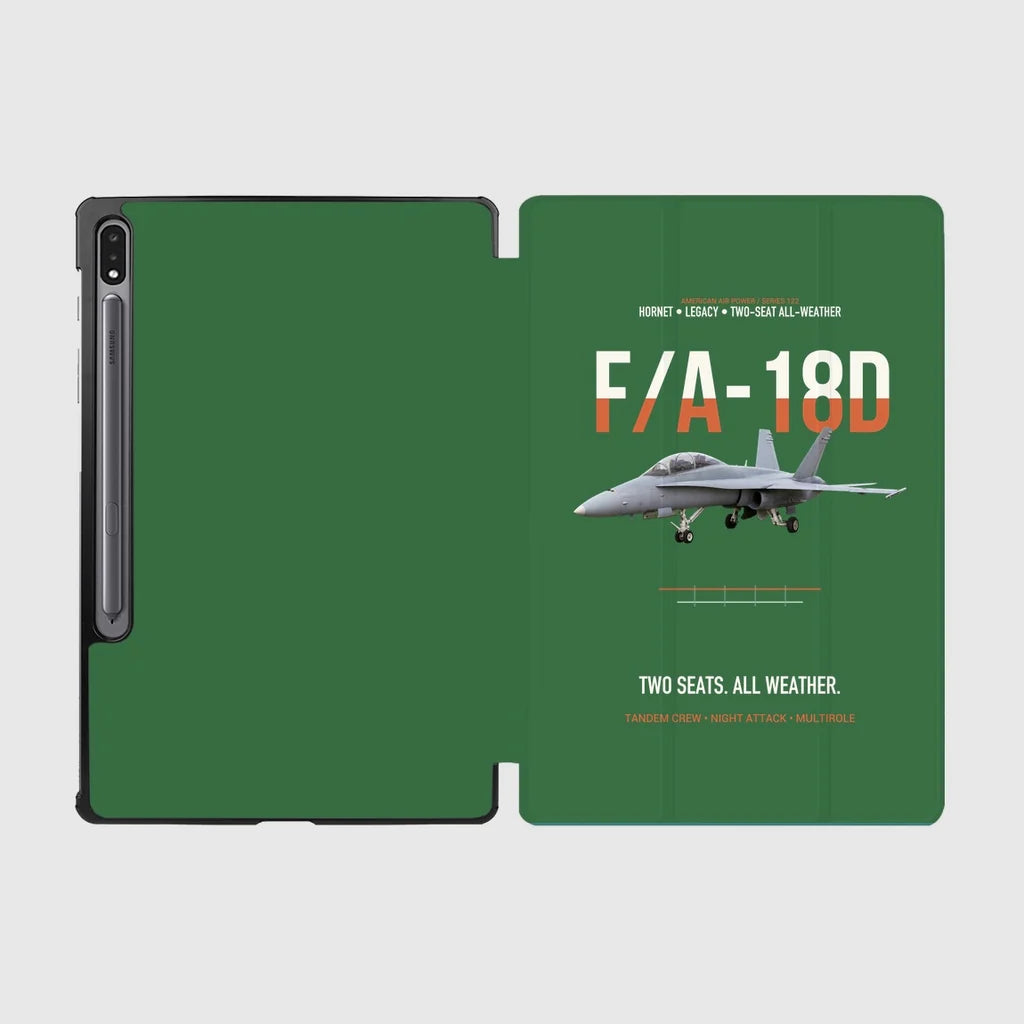 F-A-18D Hornet Two Seats All Weather design on green samsung tablet tablet case
