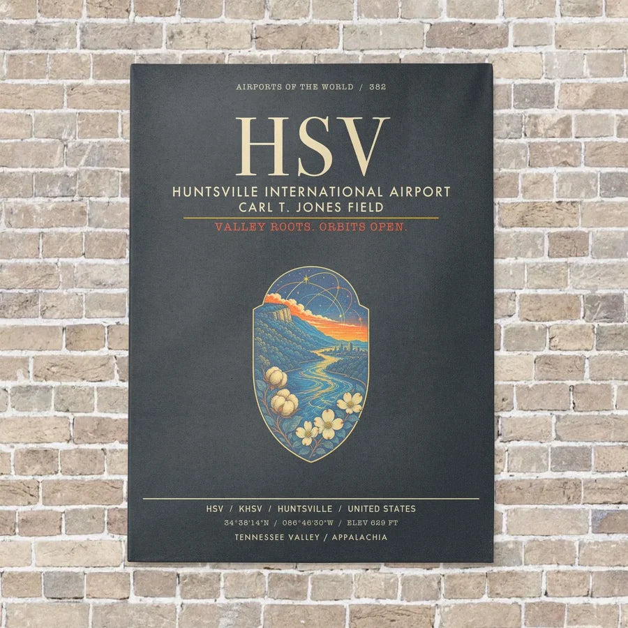 Huntsville International Airport HSV - Canvas Framed - Gray