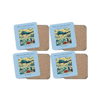 Thumbnail for The Glacier Mail Run - Designed Coasters design on light blue 4-pieces-set