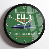 Thumbnail for FH-1 Phantom First Jet Takes the Deck design on green framed wall clock