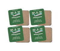Thumbnail for McDonnell Douglas DC-9-30 design on green 4 pieces set coaster