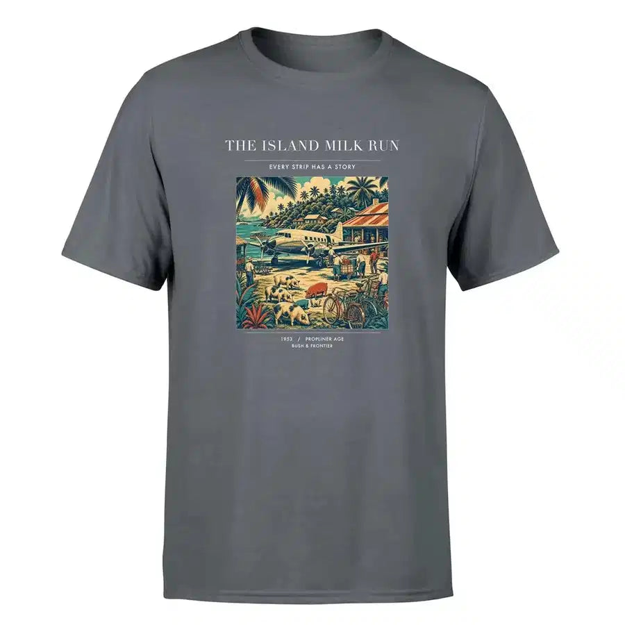 VINTAGE G4084 - The Island Milk Run - Premium T-Shirt design on gray premium t shirt