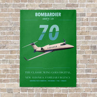 Thumbnail for Bombardier Learjet 70 vertical canvas print - no frame - green background