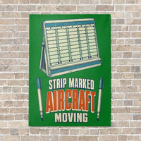 Thumbnail for Strip Marked Aircraft Moving vertical canvas print - no frame - green background