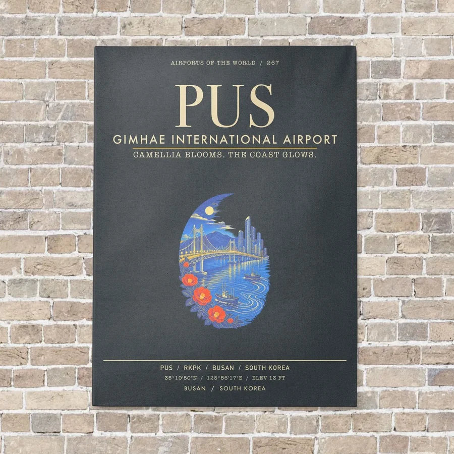 Gimhae International Airport Busan PUS - Canvas Framed - Gray