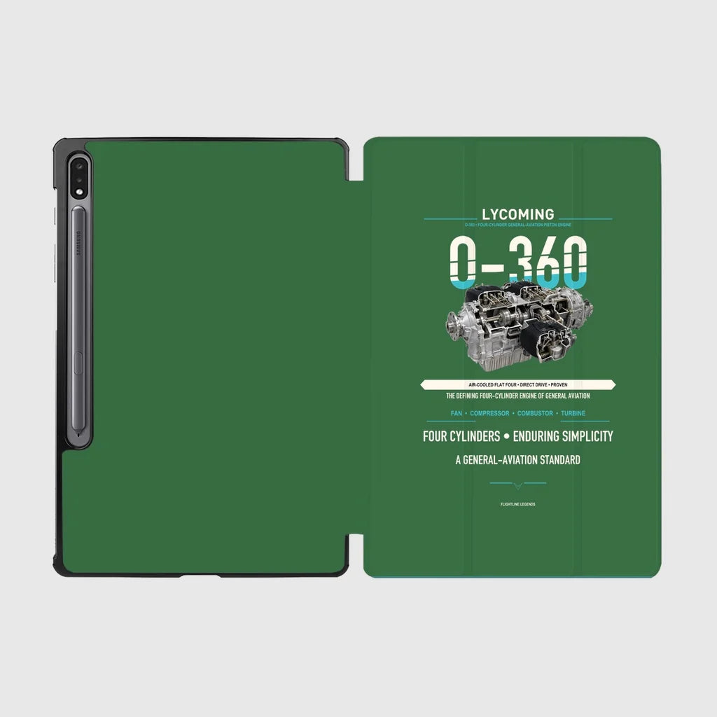 O-360 design on green samsung tablet tablet case