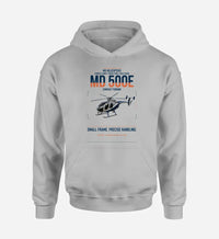 Thumbnail for MD Helicopters MD 500E design on light gray double-side hoodie, single-side print