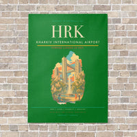 Thumbnail for Kharkiv International Airport HRK vertical canvas print - no frame - green background