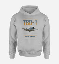 Thumbnail for TBD-1 Devastator design on light gray double-side hoodie, single-side print