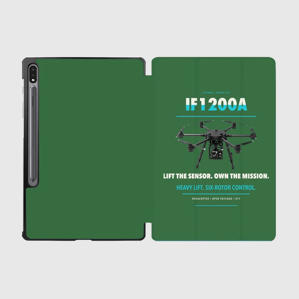 Inspired Flight IF1200A design on green samsung tablet tablet case