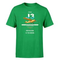 Thumbnail for Piper J-3 Cub design on green t-shirt, single-side print