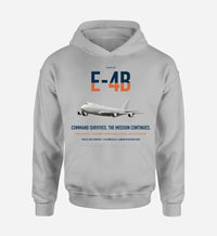 Thumbnail for E-4B Nightwatch design on light gray double-side hoodie, single-side print