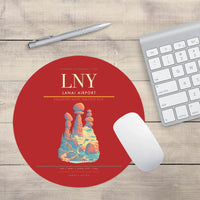 Thumbnail for Lanai Airport (LNY) design on red round mouse pad