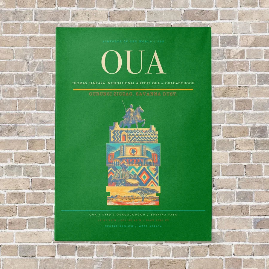 Thomas Sankara International Airport OUA — Ouagadougou vertical canvas print - no frame - green background